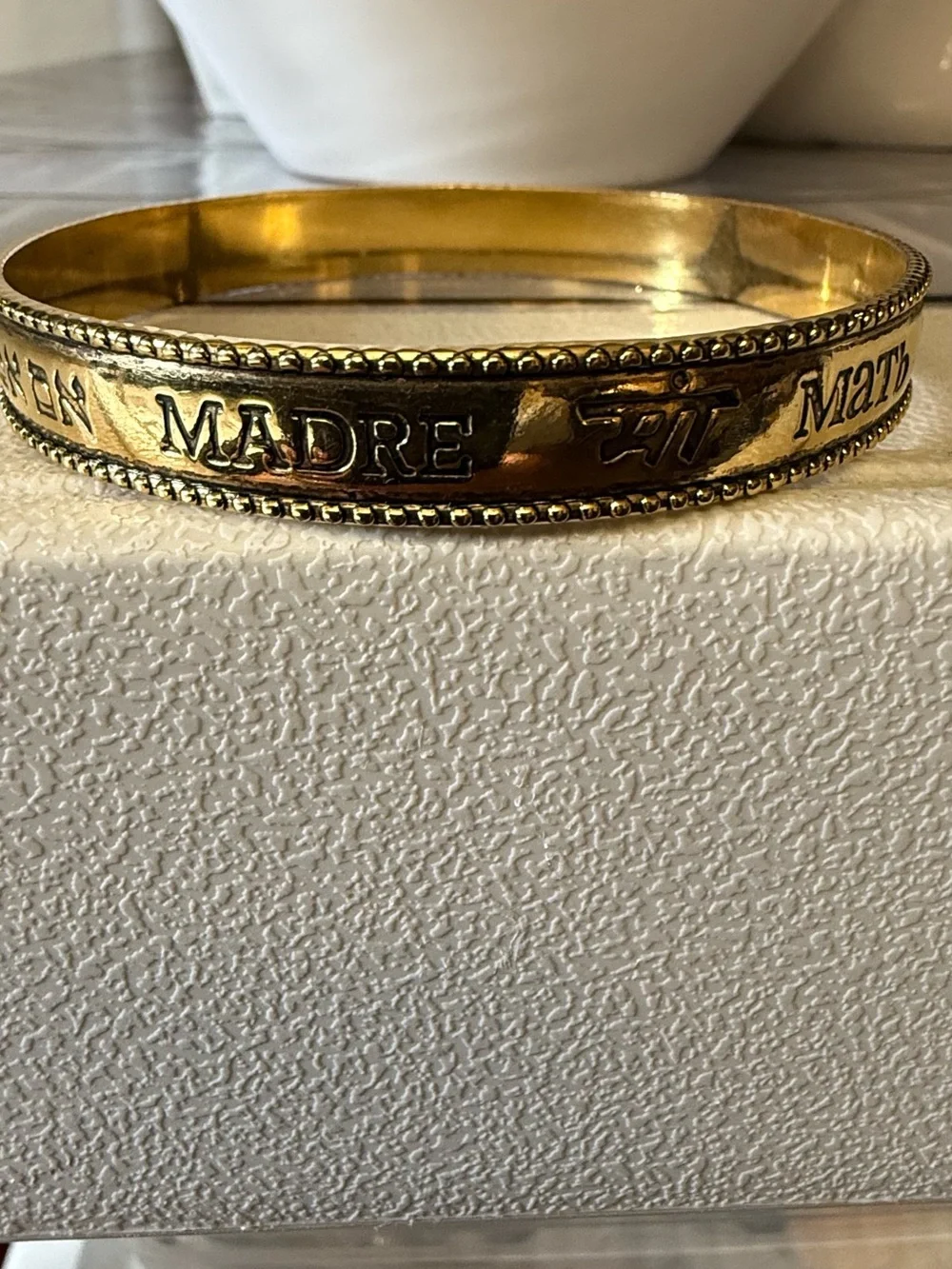 Avon Gold-Tone Engraved Decorative Bangle Bracelet